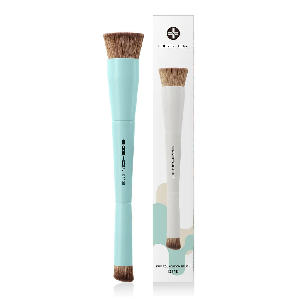 Brocha Doble Para Base y Corrector D110B Azul Cyan