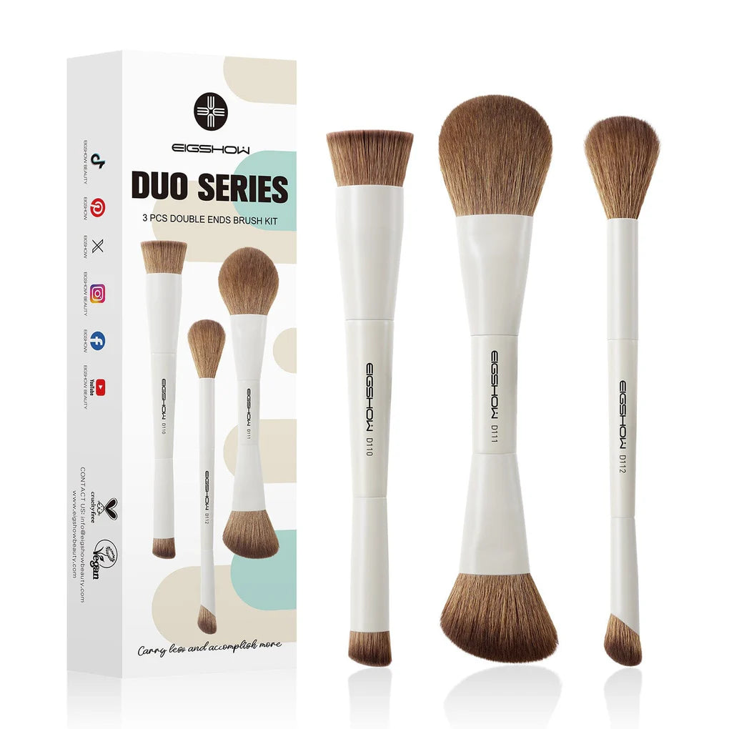 Set De Brochas Duo Series De 3 Piezas Beige