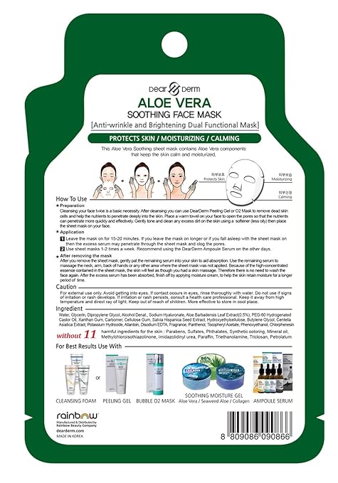 Mascarilla facial calmante Aloe Vera