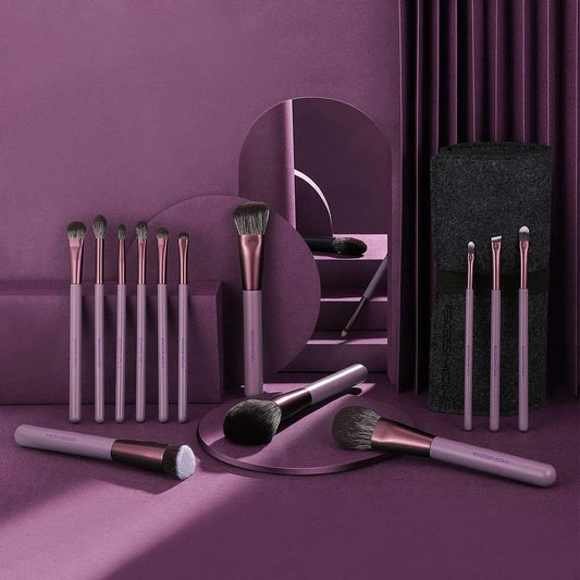 Set De Brochas Jade Series De 15 Piezas Smoke Purple
