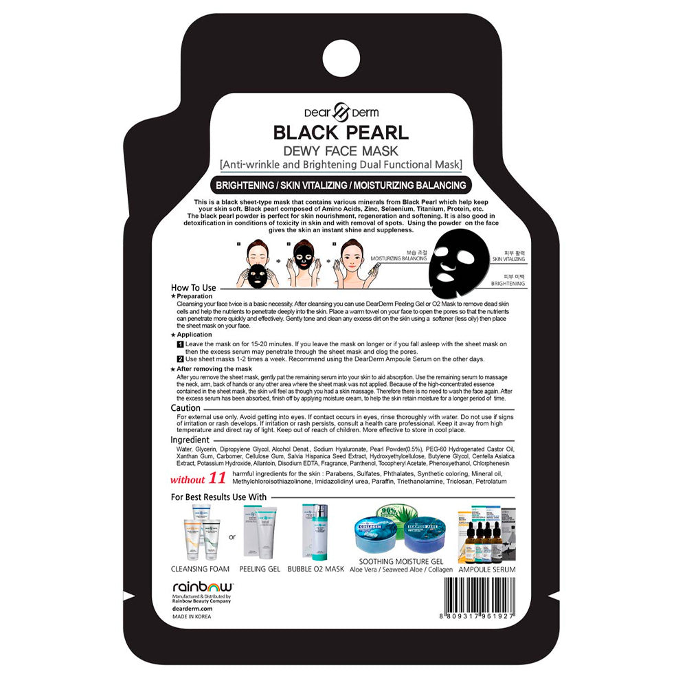 Mascarilla facial reafirmante Black Pearl