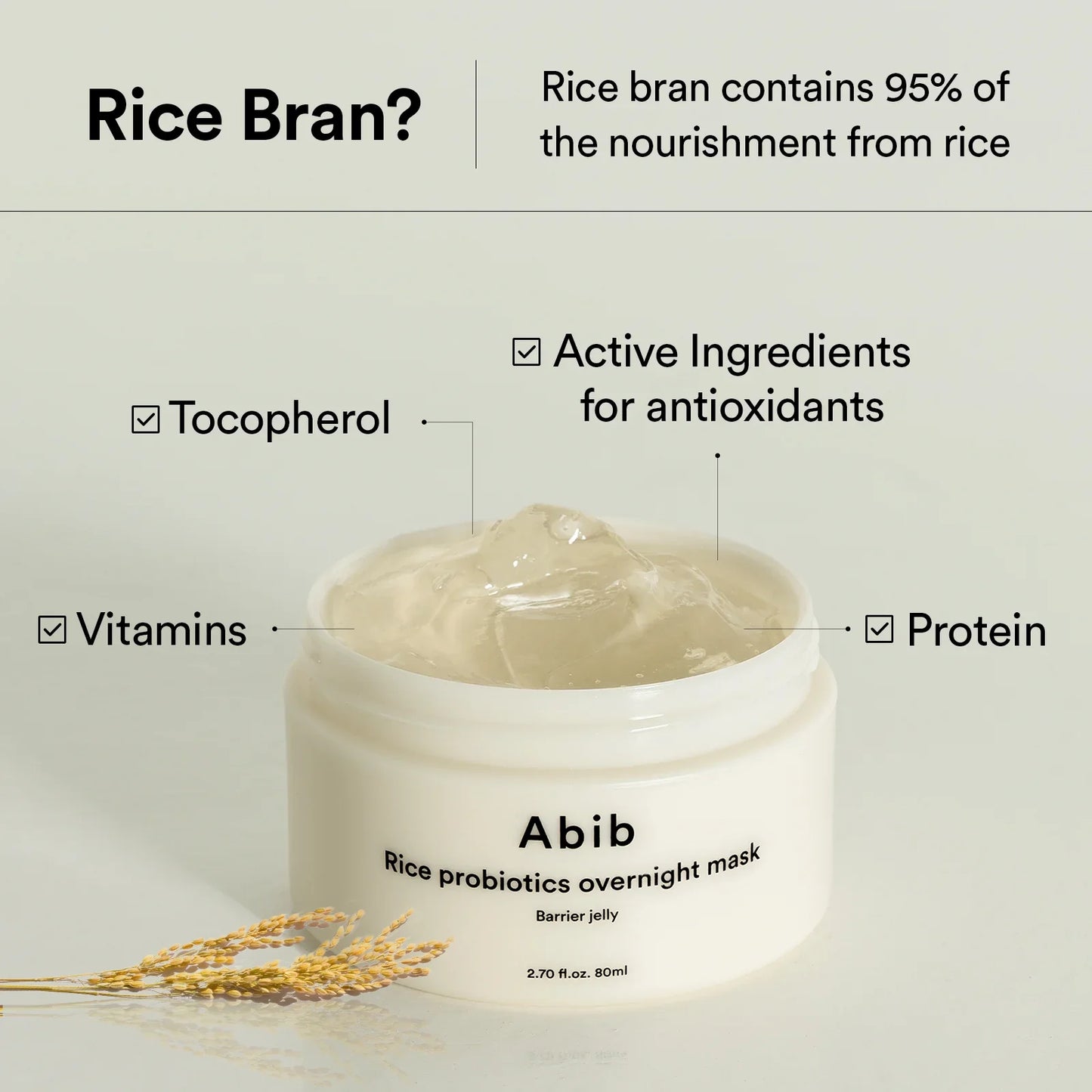 Mascarilla nocturna Rice Probiotics Barrier Jelly 80 ml