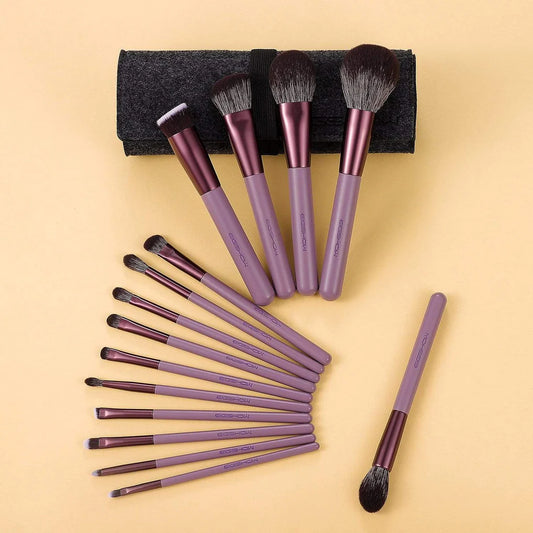 Set De Brochas Jade Series De 15 Piezas Smoke Purple