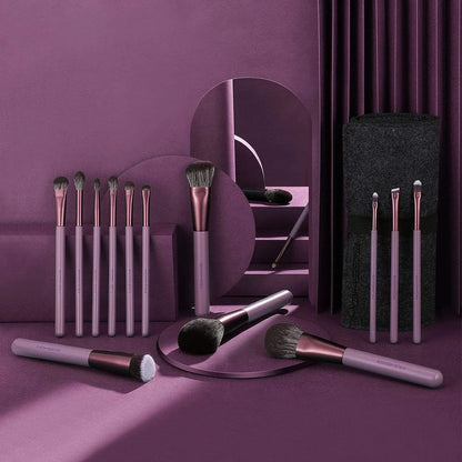 Set De Brochas Jade Series De 15 Piezas Smoke Purple