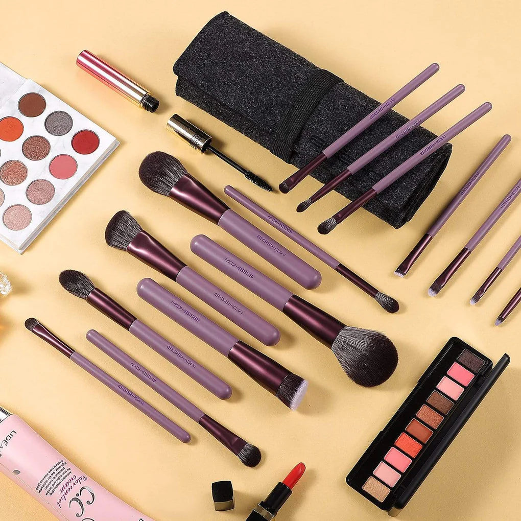 Set De Brochas Jade Series De 15 Piezas Smoke Purple