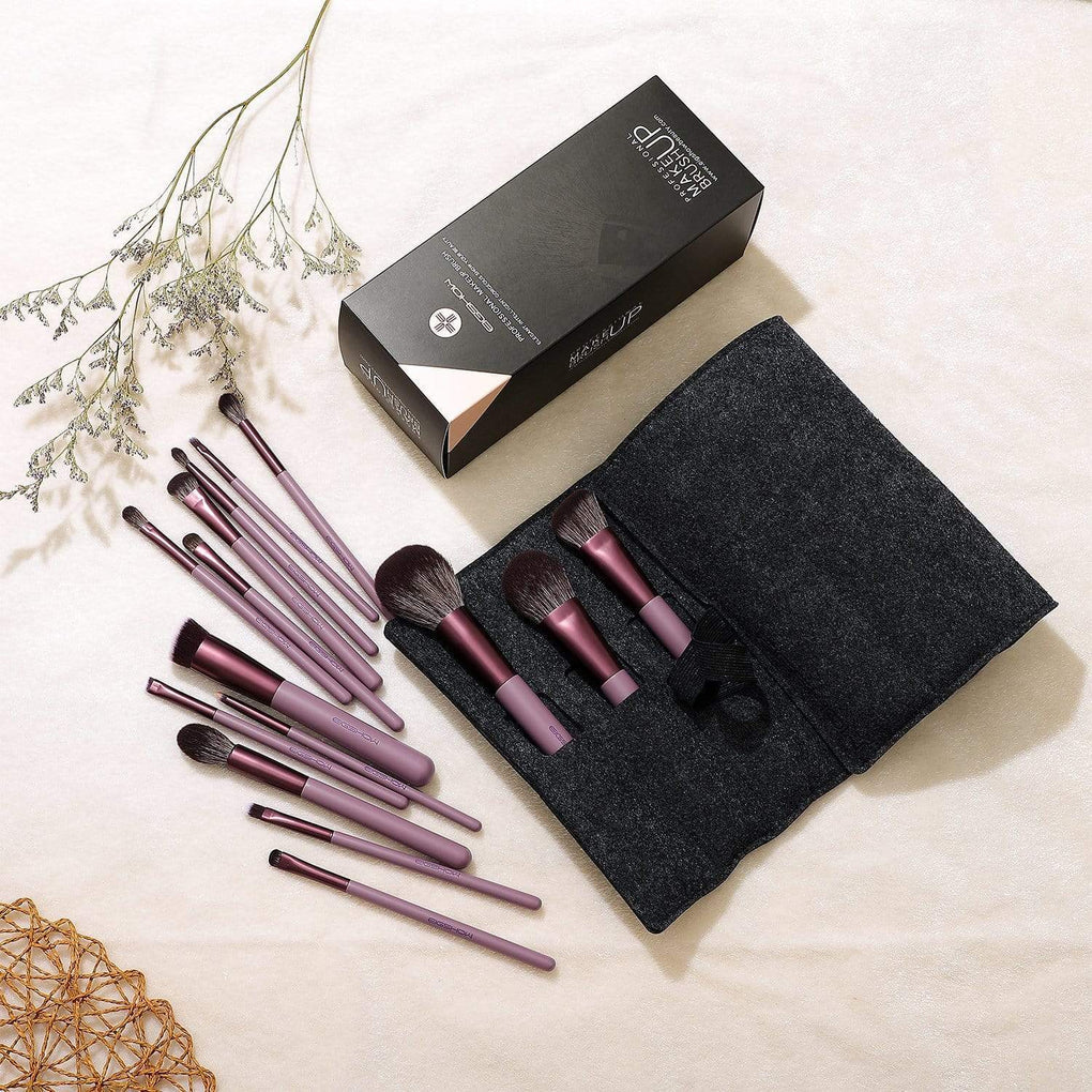 Set De Brochas Jade Series De 15 Piezas Smoke Purple