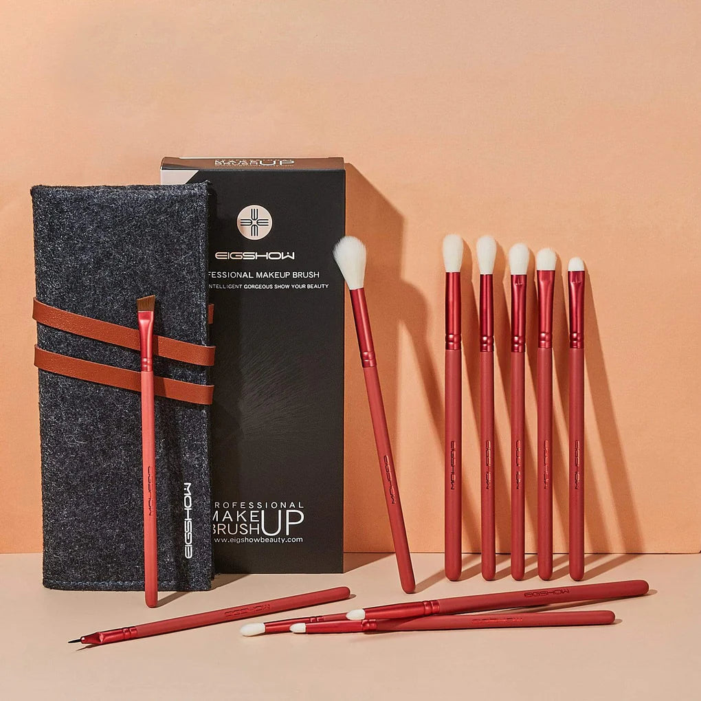 Set De Brochas Jade Series De 11 Piezas Agate Red