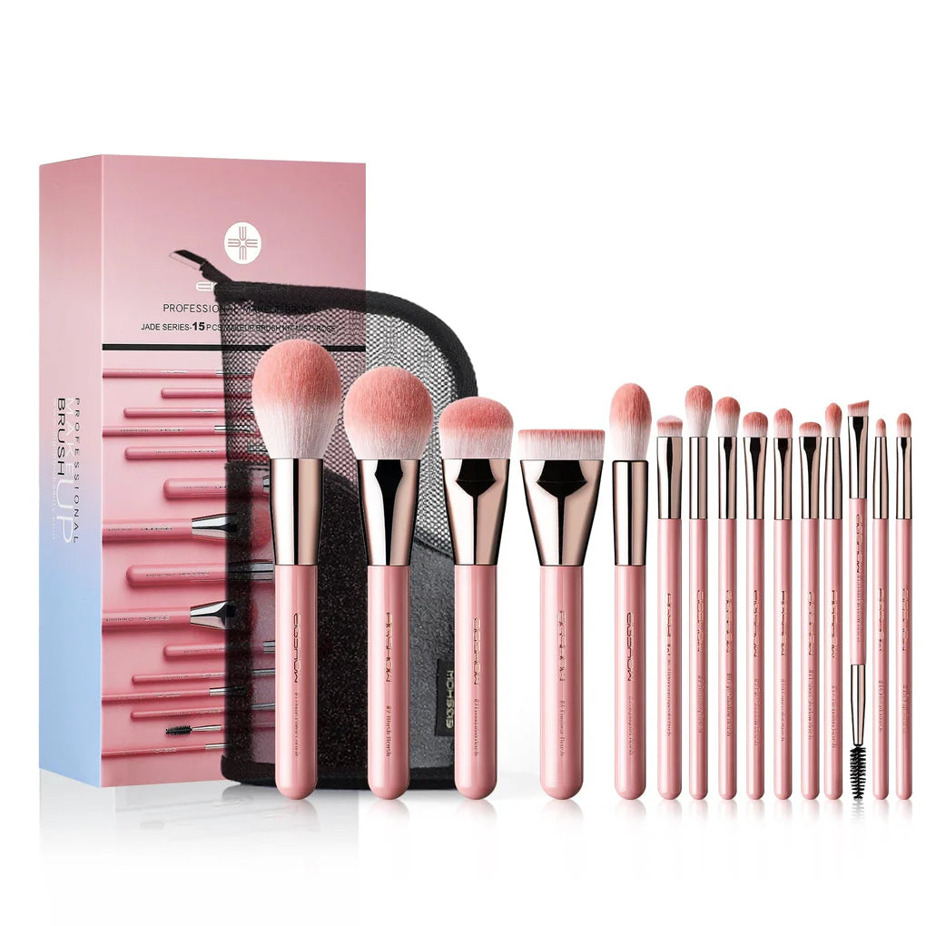 Set De Brochas Jade Series De 15 Piezas Mistyrose